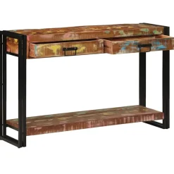 Tafels*vidaXL Wandtafel Multikleur 120 x 33 x 75 cm Massief Gerecycled Hout