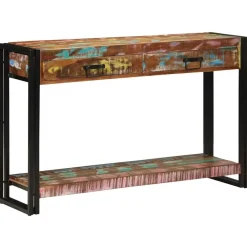 Tafels*vidaXL Wandtafel Multikleur 120 x 33 x 75 cm Massief Gerecycled Hout