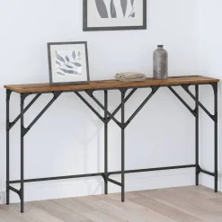 Tafels*vidaXL Wandtafel 140 x 29 x 75 cm Bewerkt hout Oud hout