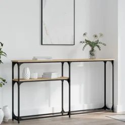 Tafels*vidaXL Wandtafel 145x22,5x75 cm bewerkt hout kleurig Sonoma eiken
