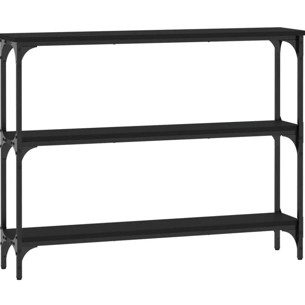 Tafels*vidaXL Wandtafel 100x22,5x75 cm bewerkt hout Zwart