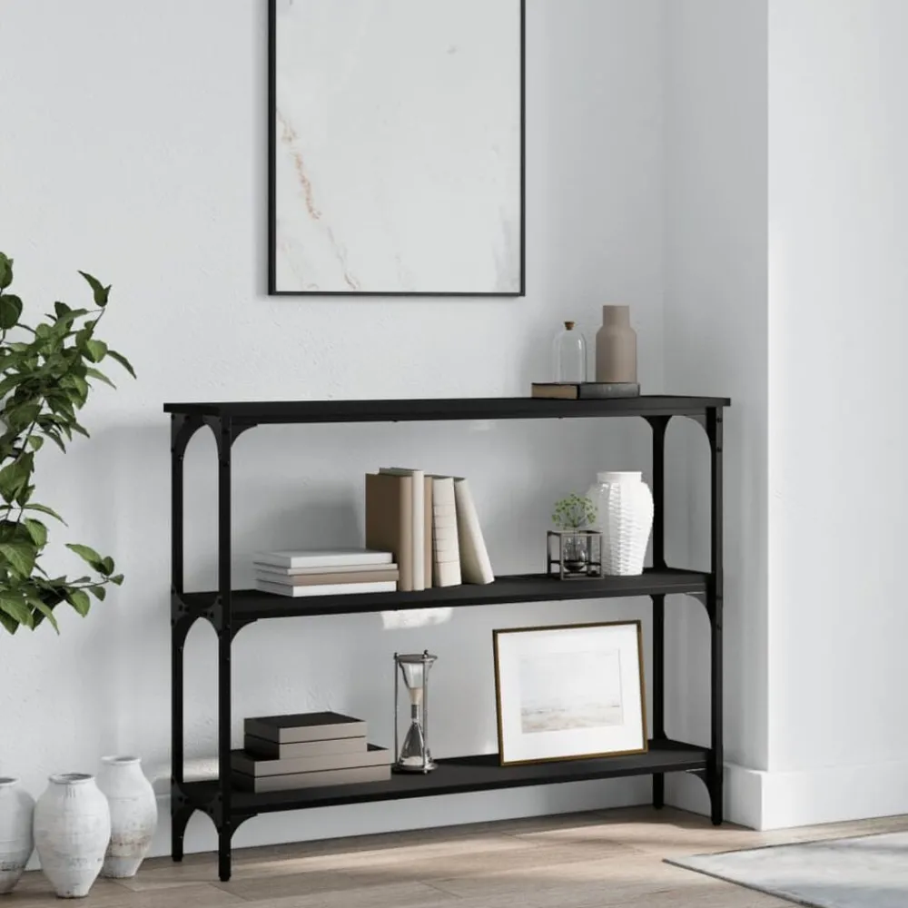 Tafels*vidaXL Wandtafel 100x22,5x75 cm bewerkt hout Zwart