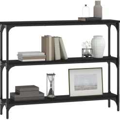 Tafels*vidaXL Wandtafel 100x22,5x75 cm bewerkt hout Zwart