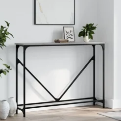 Tafels*vidaXL Wandtafel 102x22,5x75 cm bewerkt hout eikenkleurig Grijs sonoma
