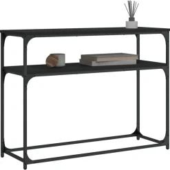 Tafels*vidaXL Wandtafel 100x35,5x75 cm bewerkt hout Zwart