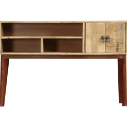 Wandtafel 115x30x76 cm massief ruw mangohout>vidaXL
