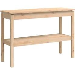 Tafels*vidaXL Wandtafel 110x40x75 cm massief grenenhout Naturel