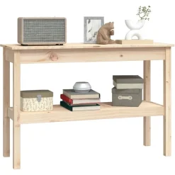 Tafels*vidaXL Wandtafel 110x40x75 cm massief grenenhout Naturel