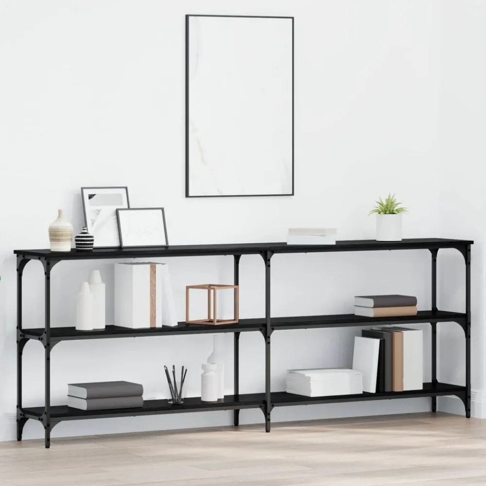 Wandtafel 200 x 29 x 75 cm Geperst Hout en Metaal>vidaXL Sale
