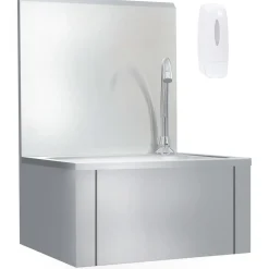 Wasbak met kraan en zeepdispenser roestvrij staal>vidaXL Outlet