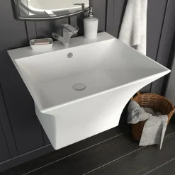 Sanitair & Loodgietersbenodigdheden*vidaXL Wasbak wandgemonteerd 500x450x410 mm keramiek wit
