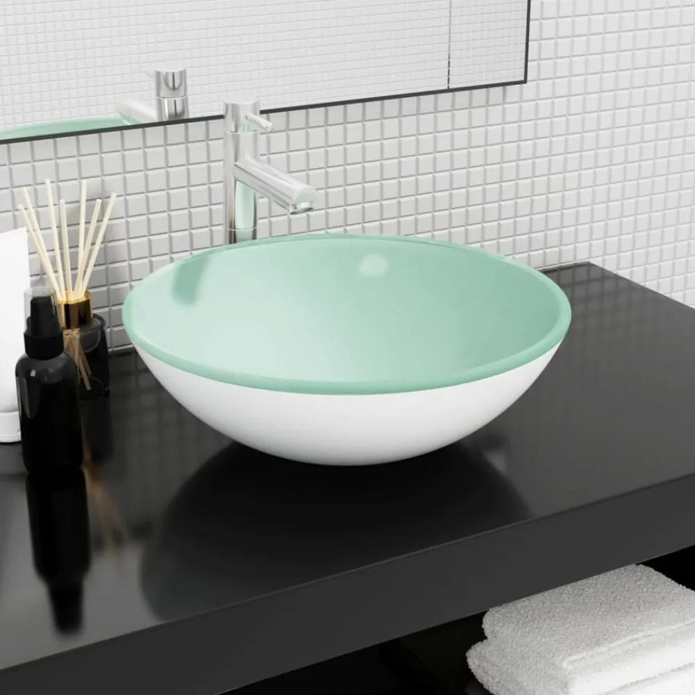 Sanitair & Loodgietersbenodigdheden*vidaXL Wasbak 42x14 cm gehard glas Wit