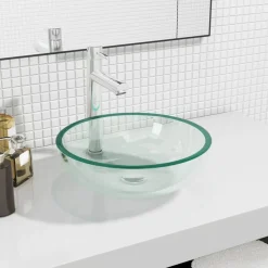 Sanitair & Loodgietersbenodigdheden*vidaXL Wasbak 35x12 cm gehard glas transparant Doorzichtig