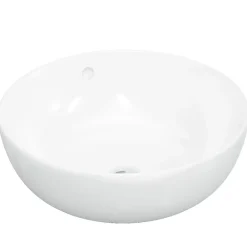 Sanitair & Loodgietersbenodigdheden*vidaXL Wasbak 44x17 cm rond keramiek wit