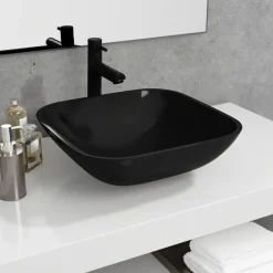 Wasbak 42x42x14 cm glas>vidaXL New