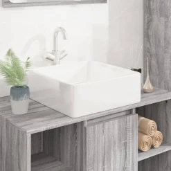 Sanitair & Loodgietersbenodigdheden*vidaXL Wasbak 37x37x13 cm vierkant keramiek wit