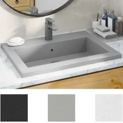 Sanitair & Loodgietersbenodigdheden*vidaXL Wasbak 600x450x120 mm graniet Grijs