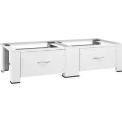 Huishoudaccessoires*vidaXL Wasmachine- en drogerverhoger dubbel met lades Wit
