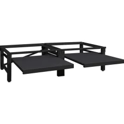 Huishoudaccessoires*vidaXL Wasmachine Pedestal 2 pcs 124,5 x 61,5 x 32,5 cm Staal Zwart