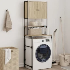 Wasmachinekast 68x48,5x194 cm kleurig>vidaXL Best