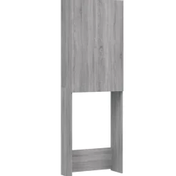 Huishoudaccessoires*vidaXL Wasmachinekast 64x25,5x190 cm eikenkleurig Grijs sonoma