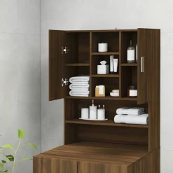 Huishoudaccessoires*vidaXL Wasmachinekast 70,5x25,5x90 cm bruin eikenkleur