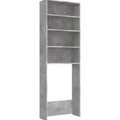 Huishoudaccessoires*vidaXL Wasmachinekast 64x24x190 cm Betongrijs