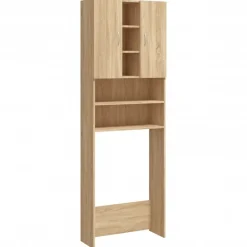 Huishoudaccessoires*vidaXL Wasmachinekast 64x25,5x190 cm kleurig Sonoma eiken
