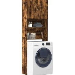 Wasmachinekast 64x24x190 cm bewerkt hout kleurig>vidaXL Outlet