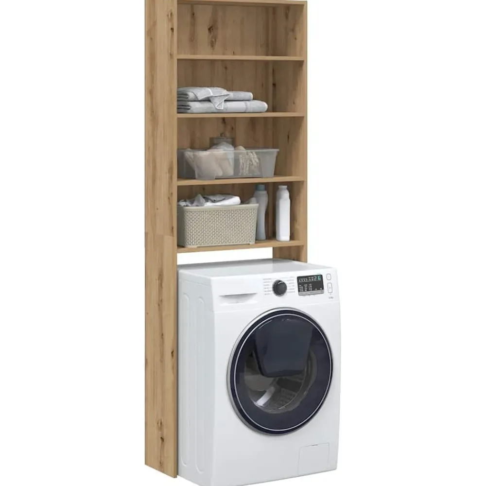 Huishoudaccessoires*vidaXL Wasmachinekast 64x24x190 cm artisanaal eikenkleur artisanaal eikenkleurig