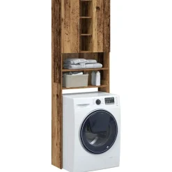 Wasmachinekast 64x25,5x190 cm kleurig>vidaXL New