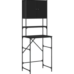 Huishoudaccessoires*vidaXL Wasmachinekast 68x48,5x194 cm Zwart