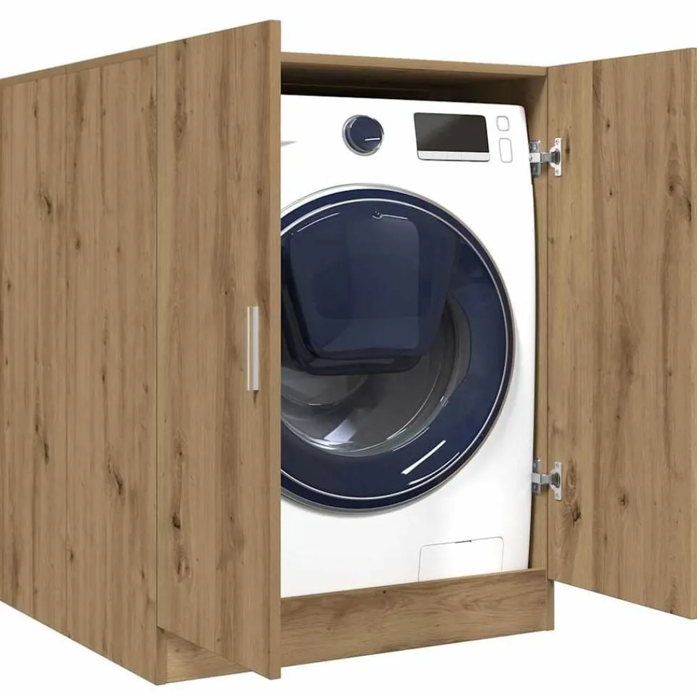 Huishoudaccessoires*vidaXL Wasmachinekast 70,5x71,5x91,5 cm artisanaal eikenkleurig