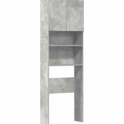 Huishoudaccessoires*vidaXL Wasmachinekast 64x24x190 cm bewerkt hout Betongrijs
