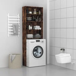 Huishoudaccessoires*vidaXL Wasmachinekast 64x24x190 cm kleurig Gerookt eiken