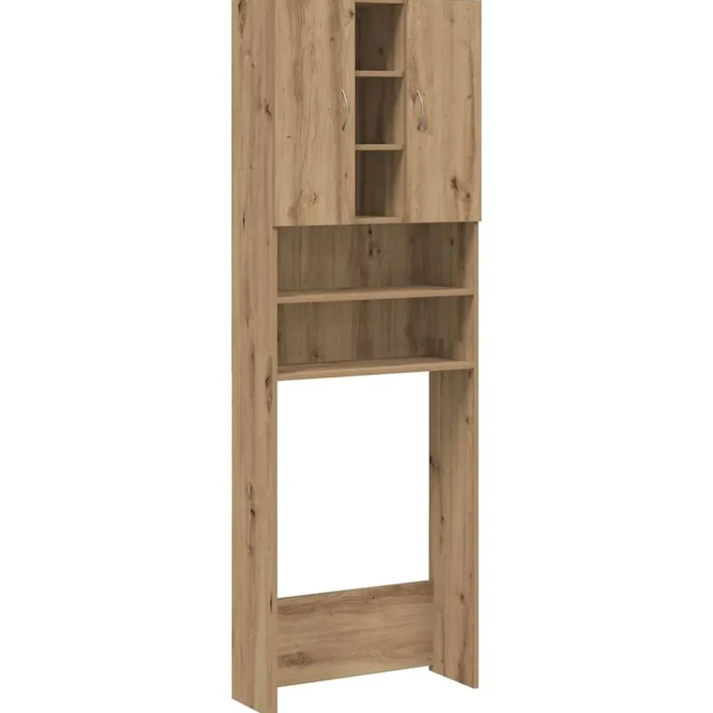 Huishoudaccessoires*vidaXL Wasmachinekast 64x25,5x190 cm artisanaal eikenkleur artisanaal eikenkleurig
