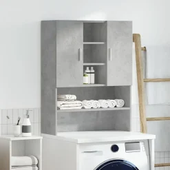 Huishoudaccessoires*vidaXL Wasmachinekast 70,5x25,5x90 cm betongrijs