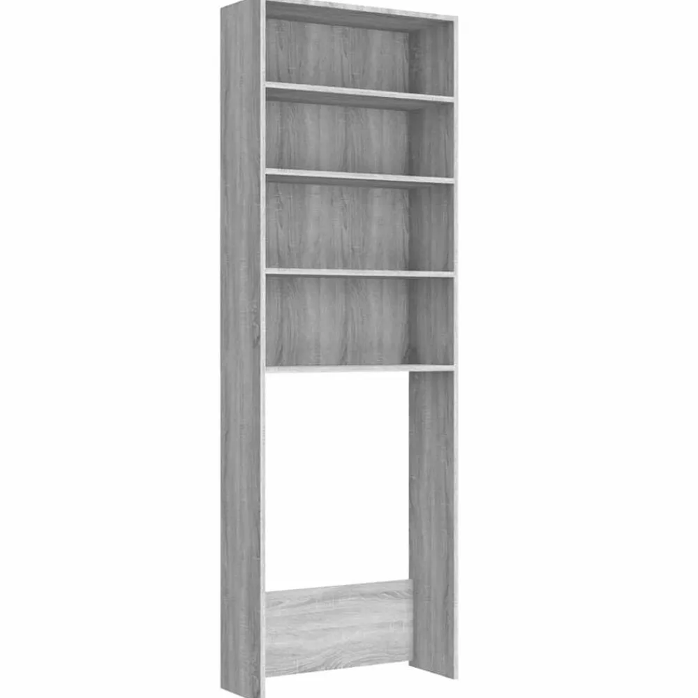 Huishoudaccessoires*vidaXL Wasmachinekast 64x24x190 cm eikenkleurig Grijs sonoma