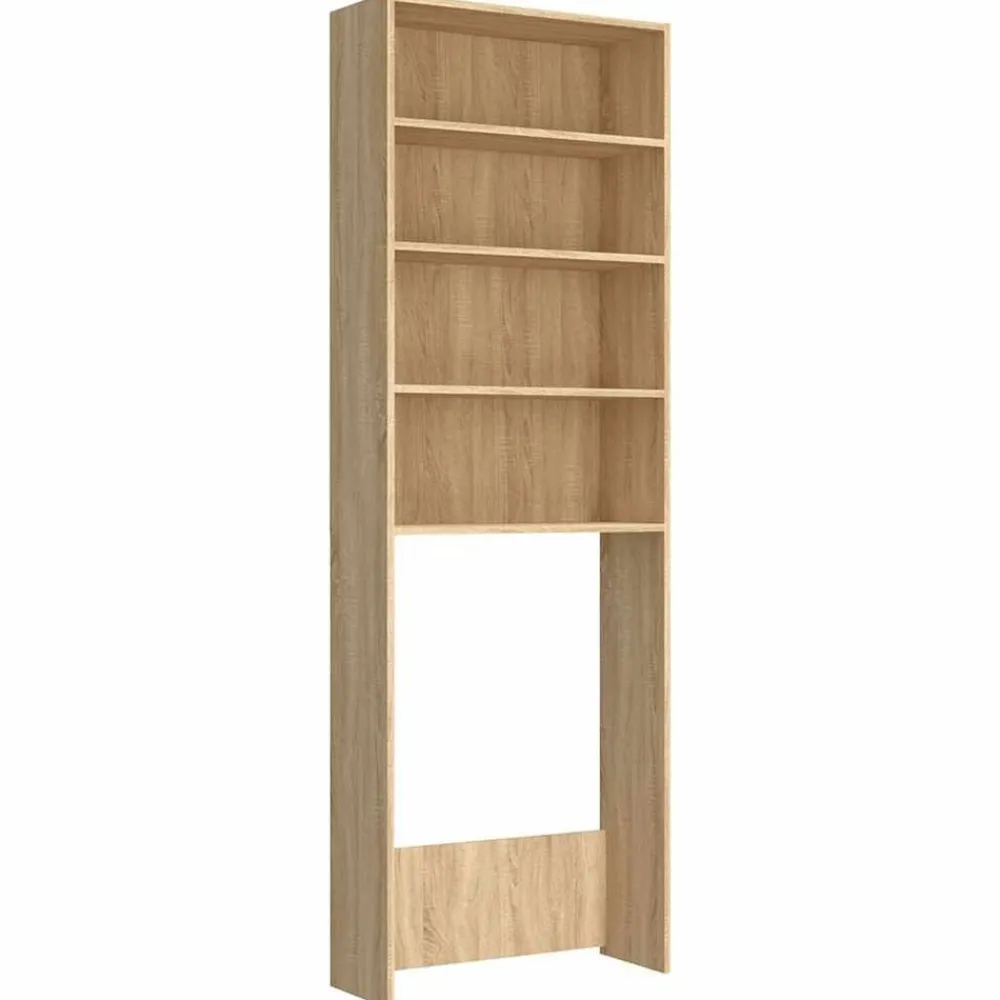 Wasmachinekast 64x24x190 cm wit en kleurig>vidaXL Online