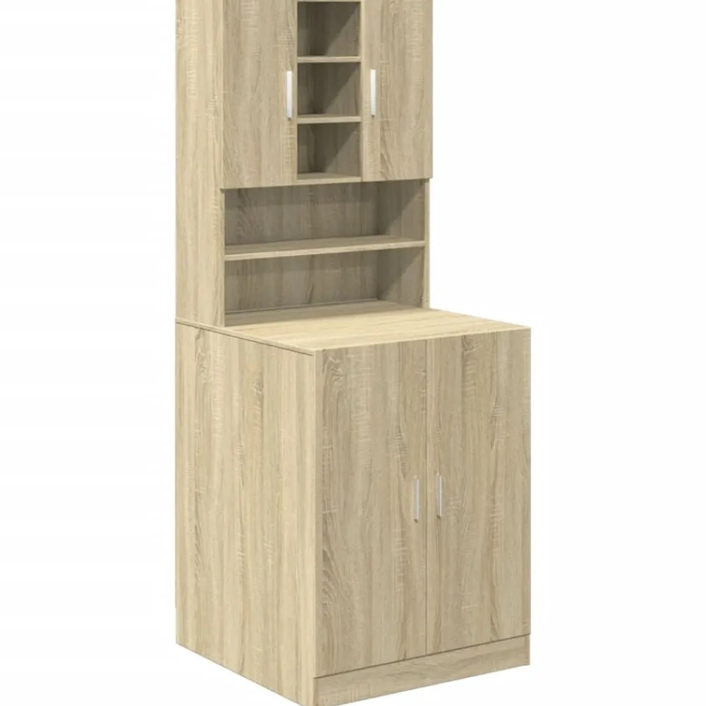 Wasmachinekasten 2 st bewerkt hout kleurig>vidaXL Clearance