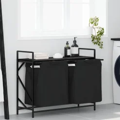 Wasmand 2 vakken met plank kleurig>vidaXL Hot