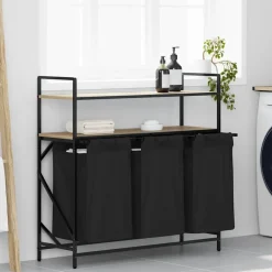 Wasmand 3 vakken met planken kleurig>vidaXL New