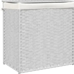 Wasmand met 2 vakken 53x35x57 cm poly rattan>vidaXL Outlet