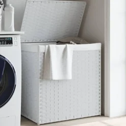 Wasmand met 2 vakken 53x35x57 cm poly rattan>vidaXL Outlet