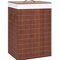 Wasmand met 2 vakken 72 L bamboe bruin>vidaXL Hot