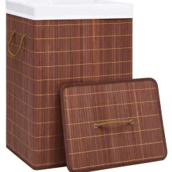Wasmand met 2 vakken 72 L bamboe bruin><noscript><img width=
