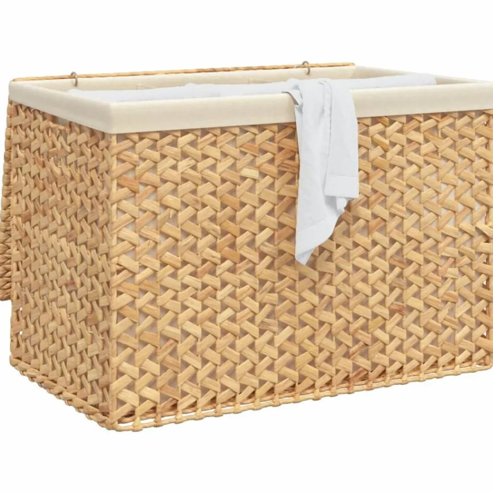 Wasmand met 3 vakken 75x42,5x52 cm waterhyacint>vidaXL Online