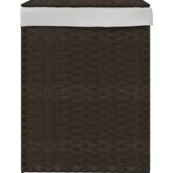 Huishoudelijke Benodigdheden*vidaXL Wasmand met deksel 46x33x60 cm poly rattan Donkerbruin