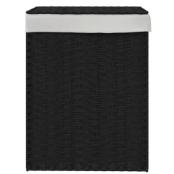 Huishoudelijke Benodigdheden*vidaXL Wasmand met deksel 46x33x60 cm poly rattan Zwart