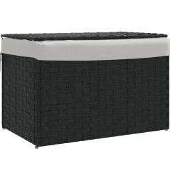 Wasmand met deksel 55,5x35x34 cm poly rattan>vidaXL Sale